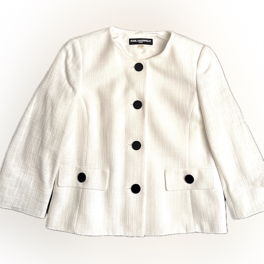 Karl Lagerfeld Cotton White Jacket